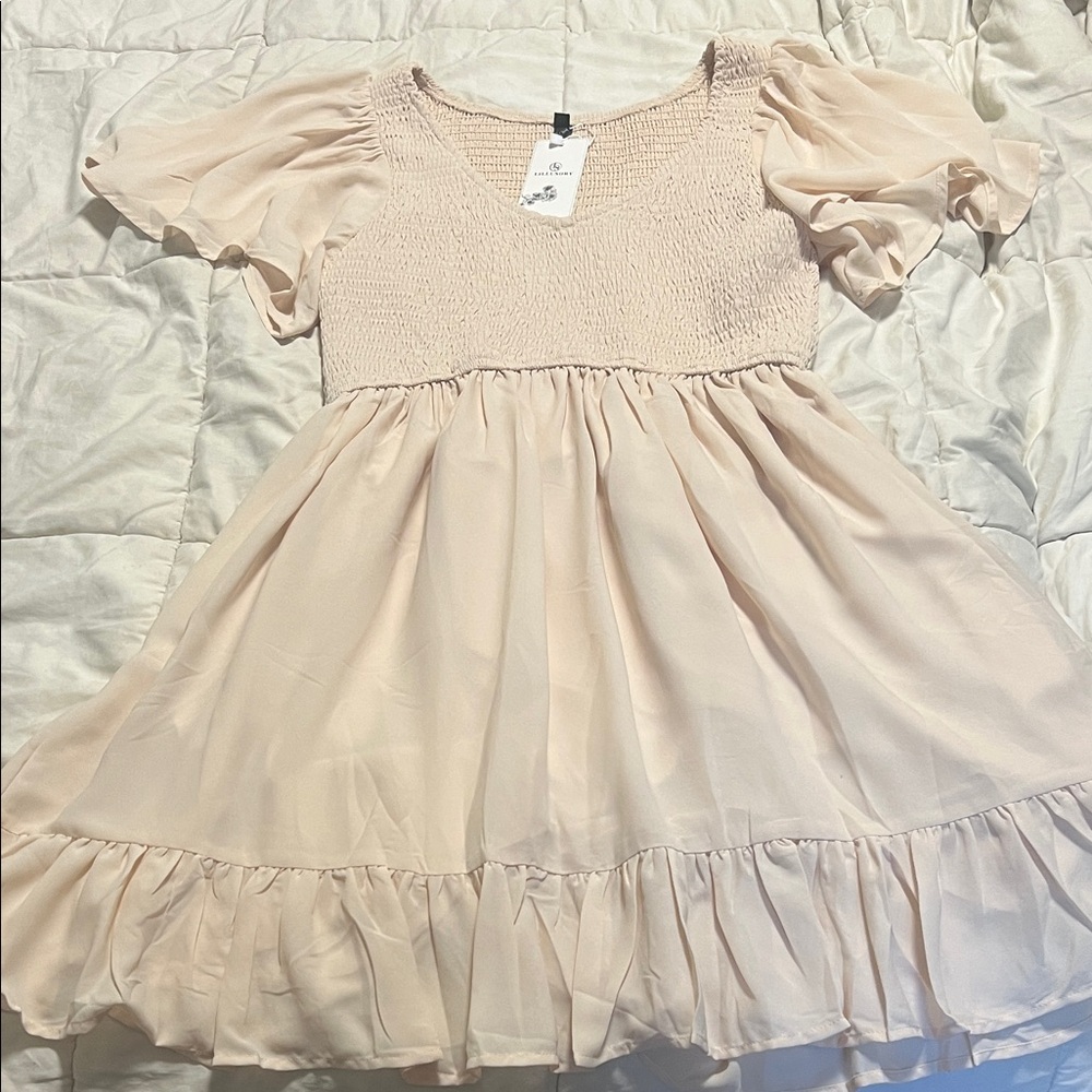 Charming Cream Baby Doll dress